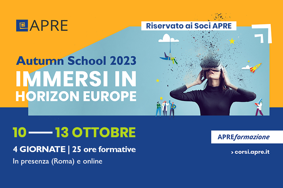 [Esclusivo per i Soci APRE] APRE Autumn School – Immersi in Horizon Europe!